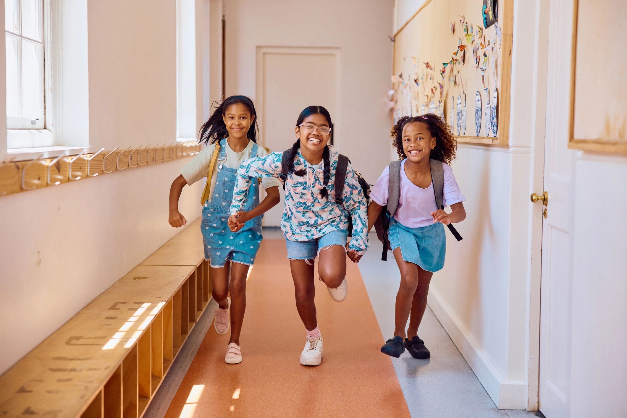 School children with backpacks representing school supply support